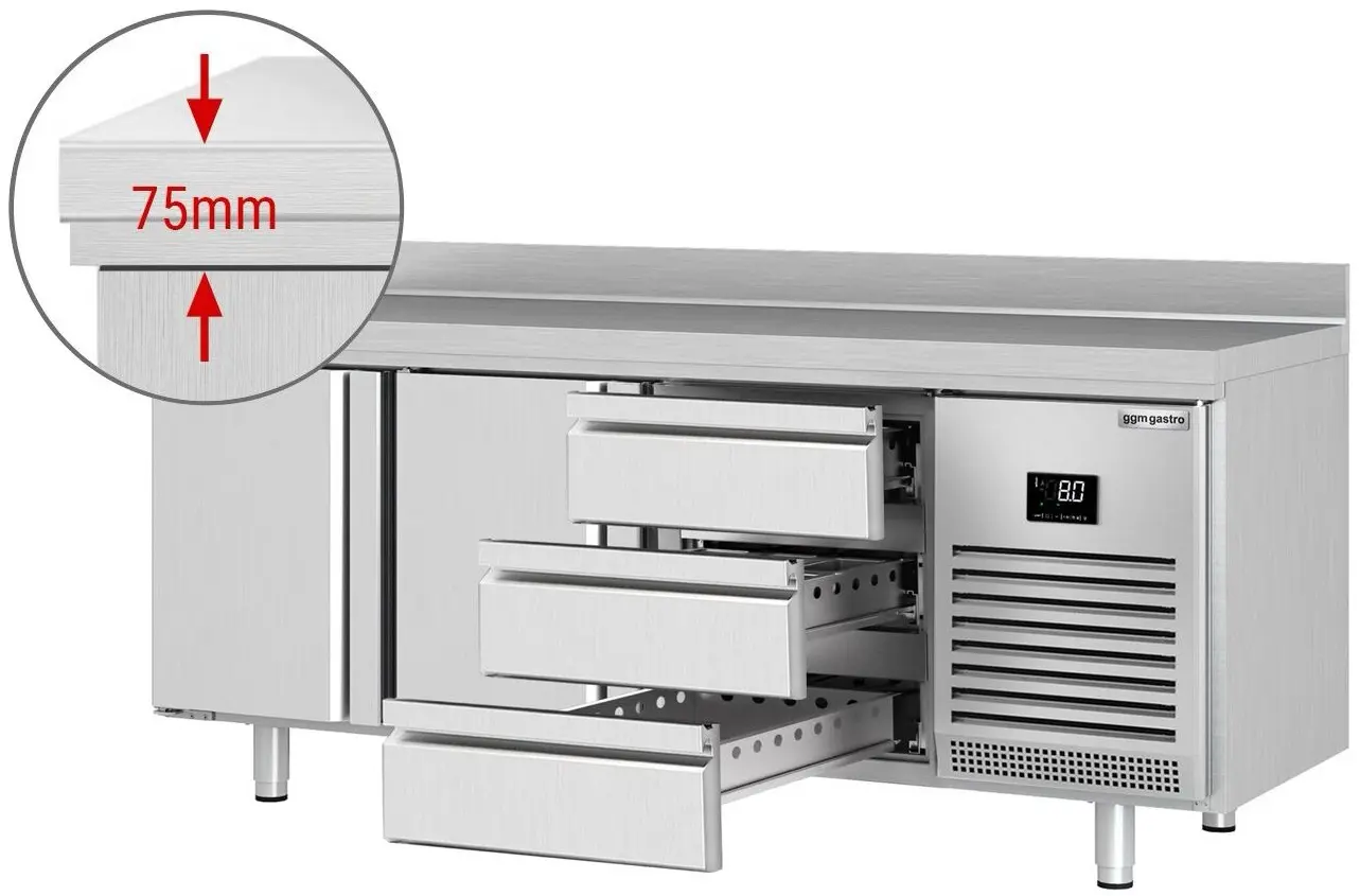 Masa frigorifica GGM Gastro KTI207T2S1313 (Inox) - 3