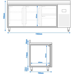 Холодильный стол GGM Gastro KTI207T2S2313 (Inox) Thumb