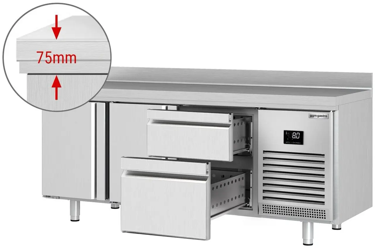 Холодильный стол GGM Gastro KTI207T2S2313 (Inox) - 3