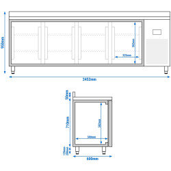 Masa frigorifica GGM Gastro KTI256 (Inox) Thumb