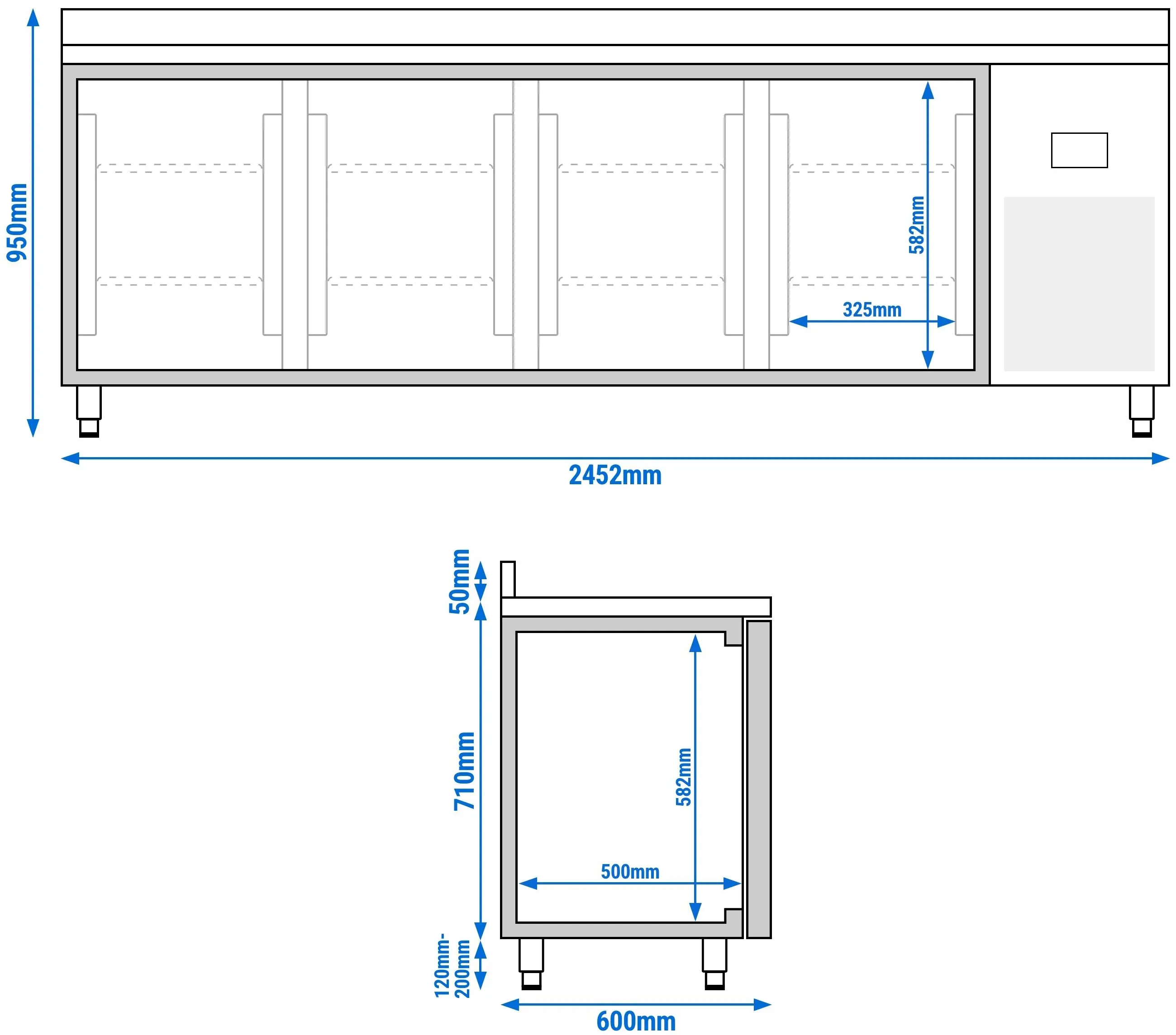 Masa frigorifica GGM Gastro KTI256 (Inox) - 8