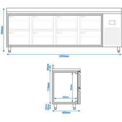 Masa frigorifica GGM Gastro KTI256S1212 (Inox) Thumb