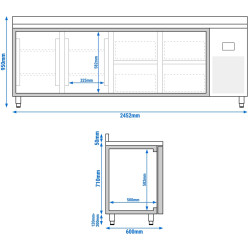 Masa frigorifica GGM Gastro KTI256T2S1212 (Inox) Thumb