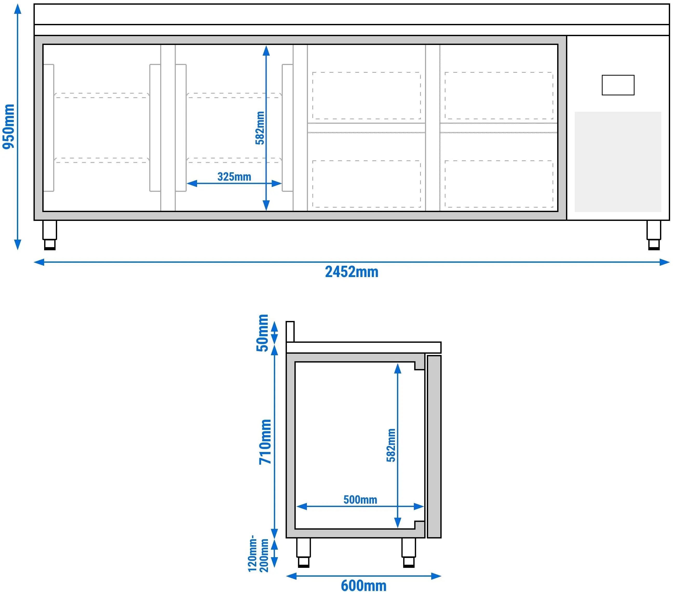 Masa frigorifica GGM Gastro KTI256T2S1212 (Inox) - 10
