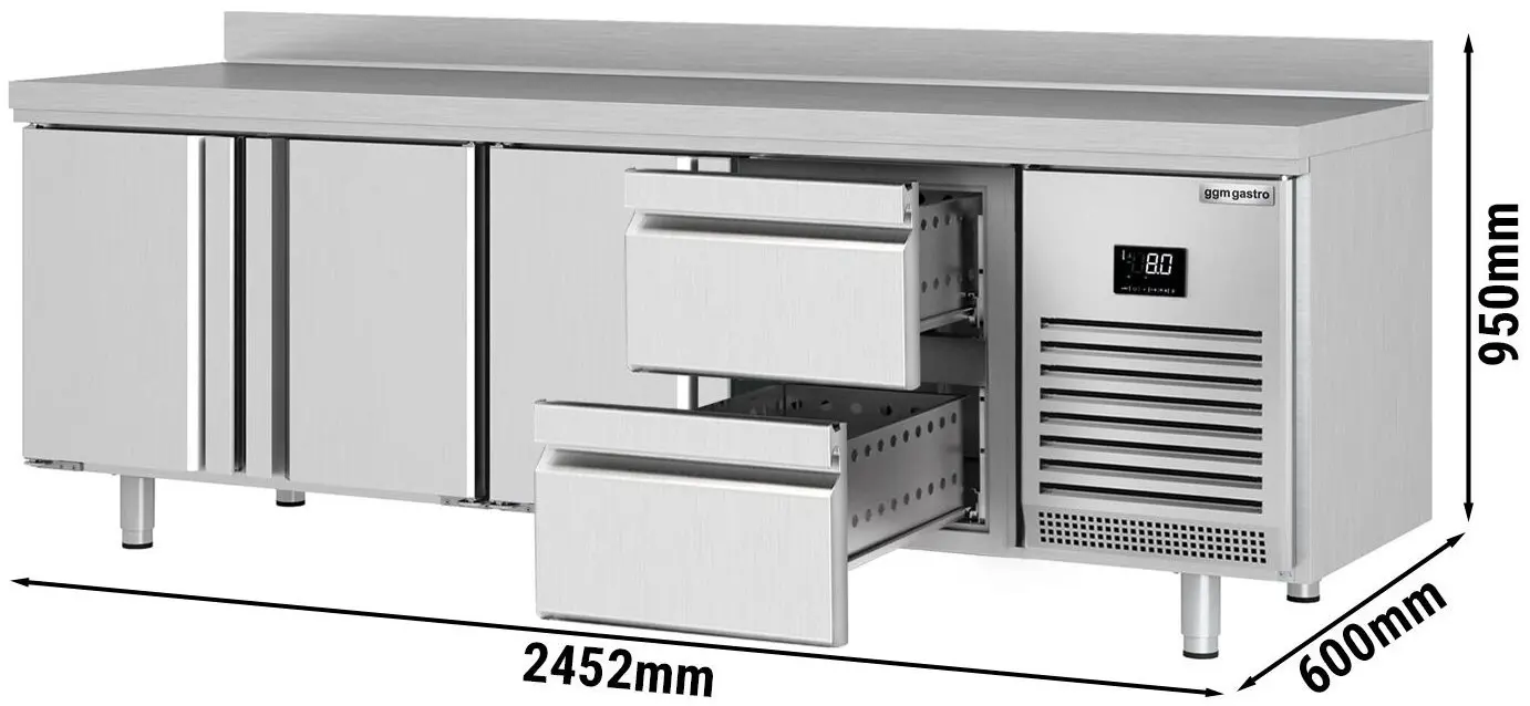 Холодильный стол GGM Gastro KTI256T3S1212 (Inox) - 9