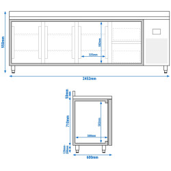 Холодильный стол GGM Gastro KTI256T3S1212 (Inox) Thumb
