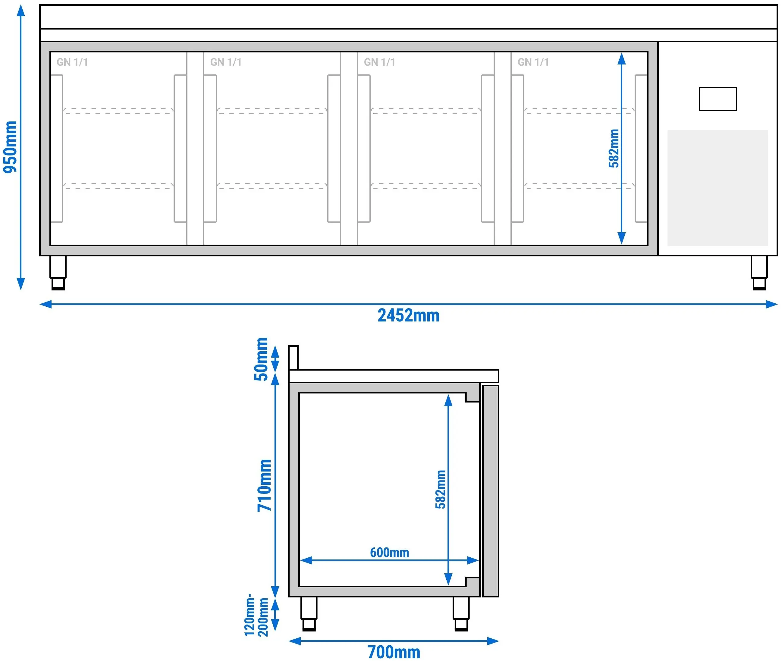 Masa frigorifica GGM Gastro KTI257 (Inox) - 8