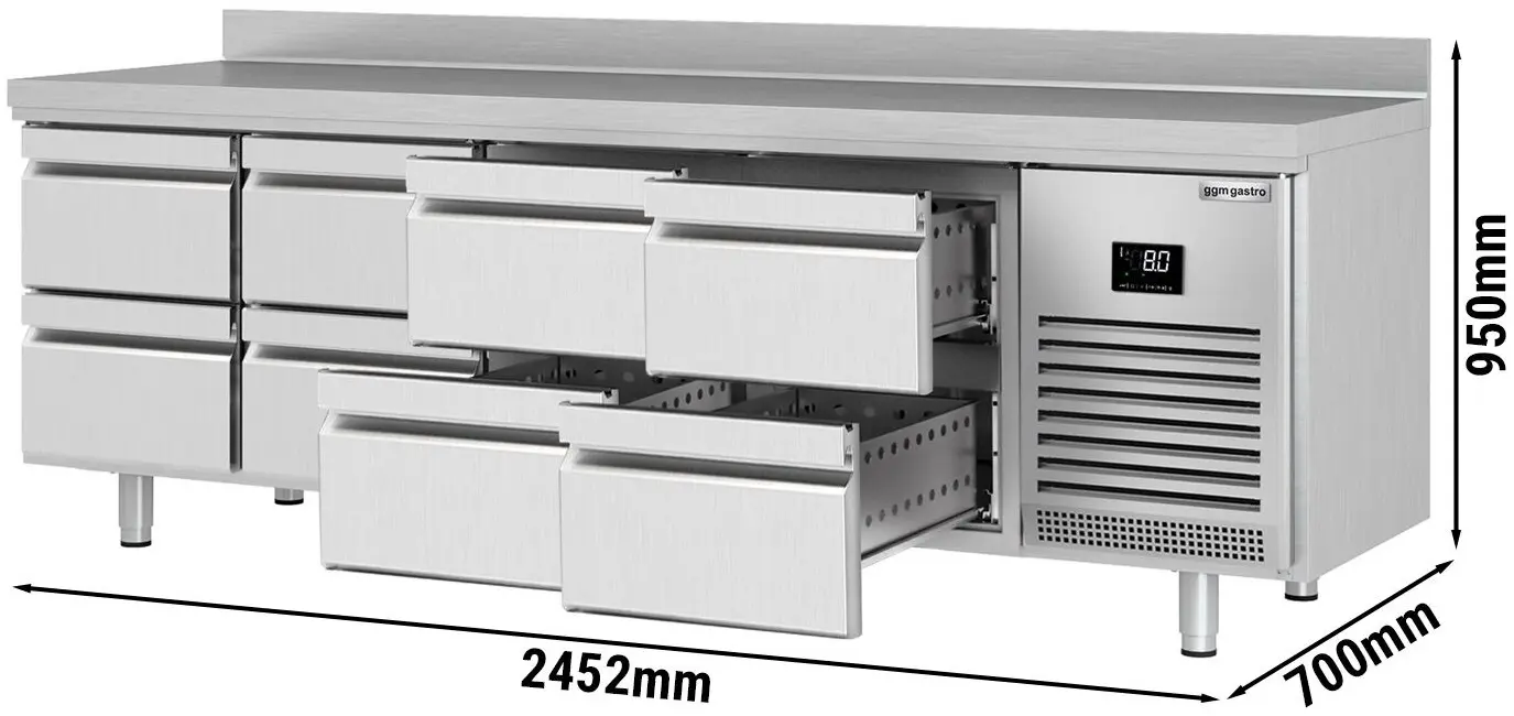 Холодильный стол GGM Gastro KTI257S1212 (Inox) - 8