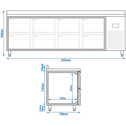 Холодильный стол GGM Gastro KTI257S1212 (Inox) Thumb