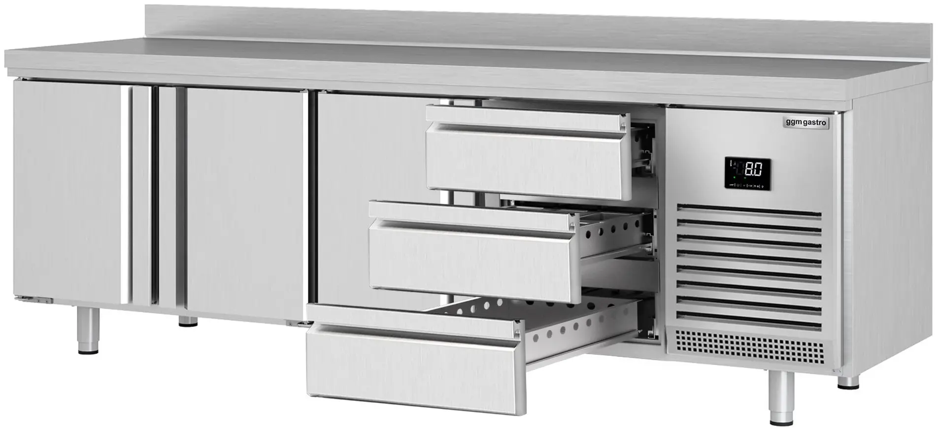 Masa frigorifica GGM Gastro KTI257T3S1313 (Inox) - 2