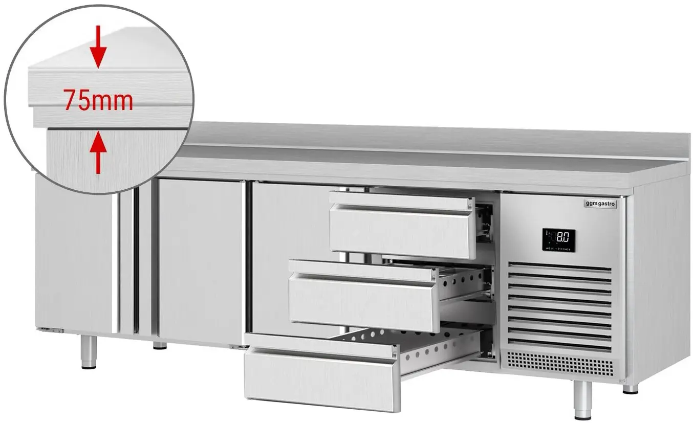 Masa frigorifica GGM Gastro KTI257T3S1313 (Inox) - 3