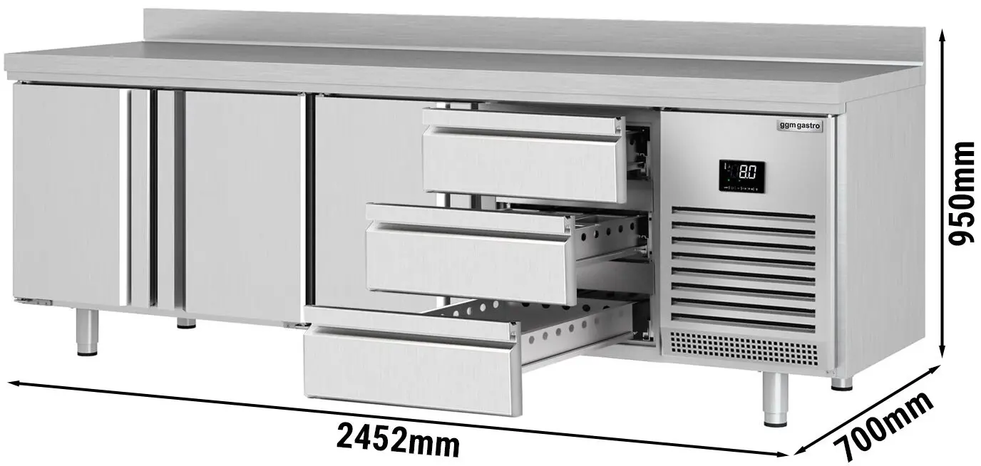 Masa frigorifica GGM Gastro KTI257T3S1313 (Inox) - 9