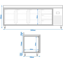 Masa frigorifica GGM Gastro KTI257T3S1313 (Inox) Thumb