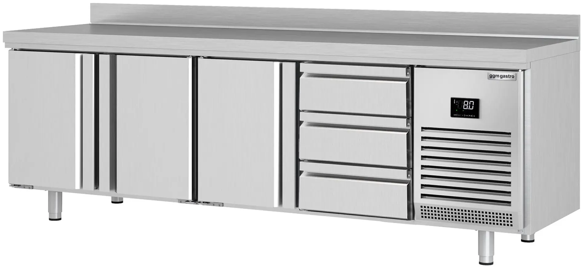 Masa frigorifica GGM Gastro KTI257T3S1313 (Inox)