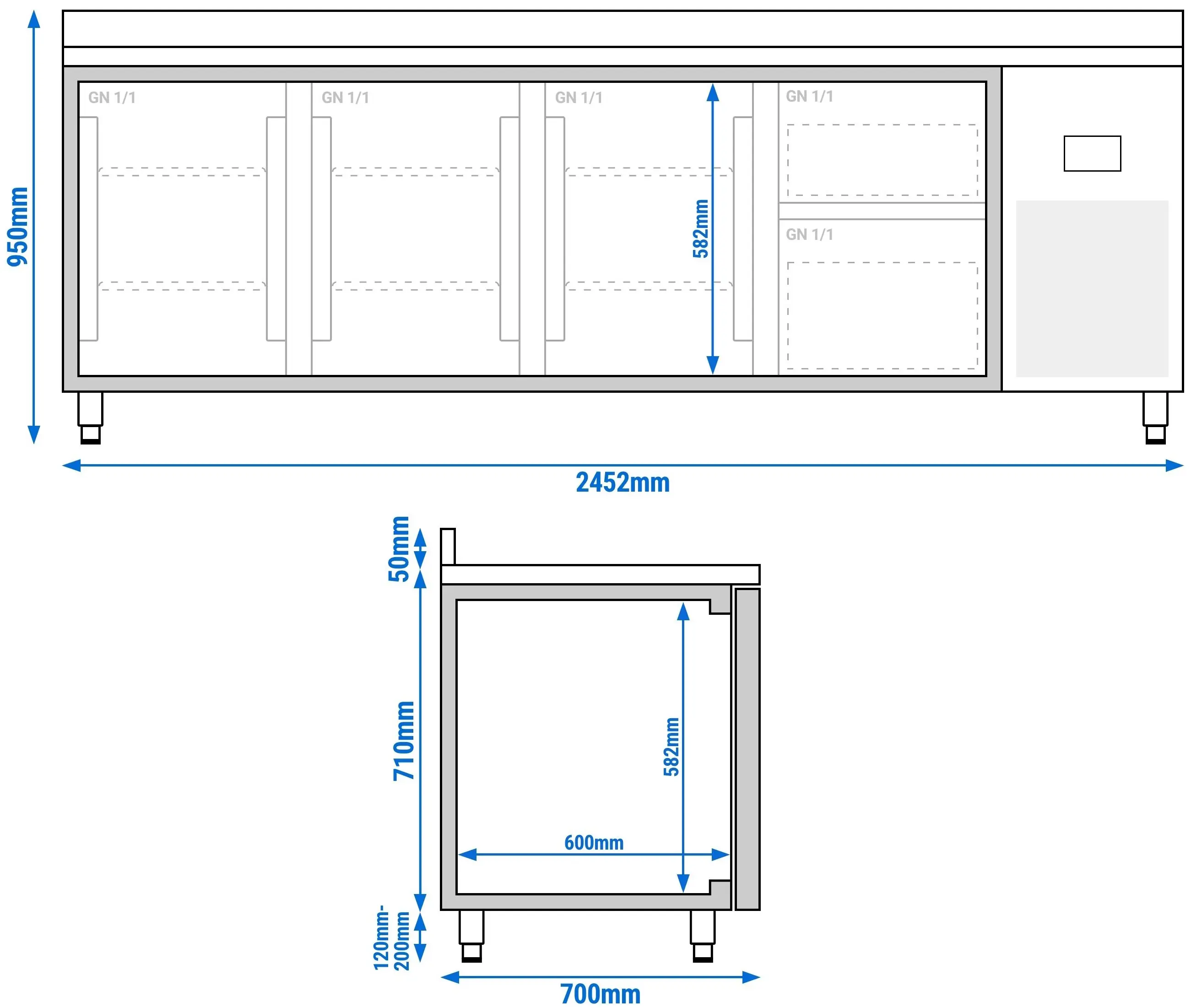 Masa frigorifica GGM Gastro KTI257T3S2313 (Inox) - 11