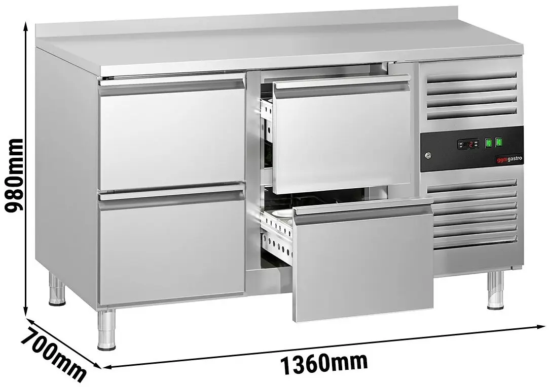 Masa frigorifica GGM Gastro KTJ147AND4 (Inox) - 9