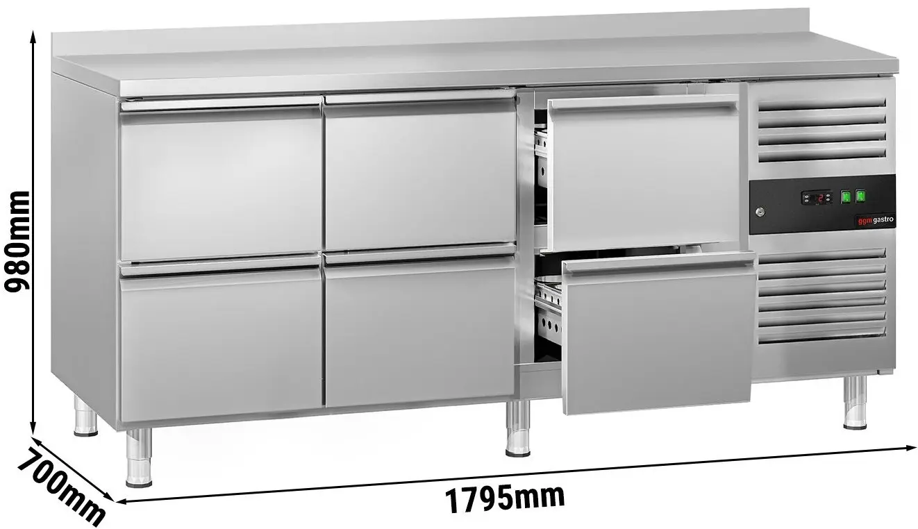 Masa frigorifica GGM Gastro KTJ187AND6 (Inox) - 9