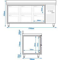 Masa frigorifica GGM Gastro KTJ187AND6 (Inox) Thumb