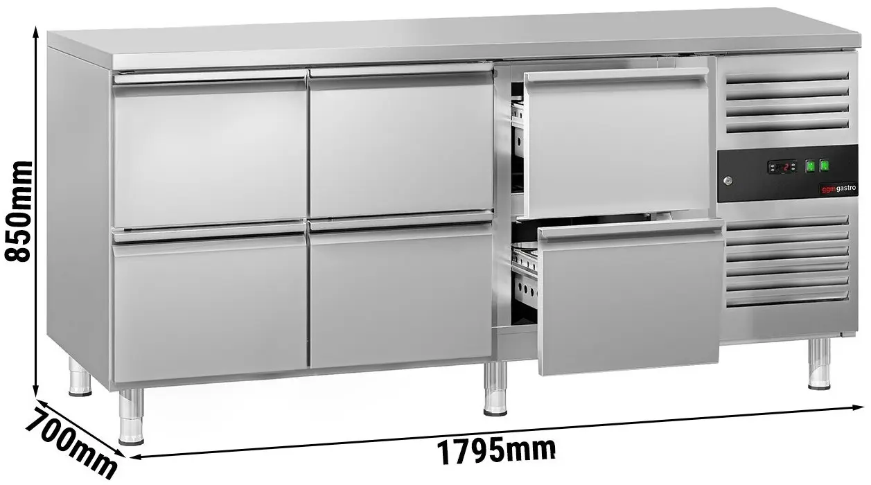 Masa frigorifica GGM Gastro KTJ187ND6 (Inox) - 9