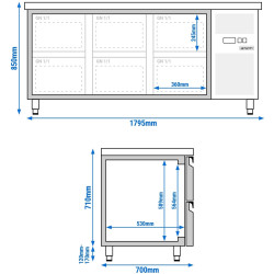 Masa frigorifica GGM Gastro KTJ187ND6 (Inox) Thumb