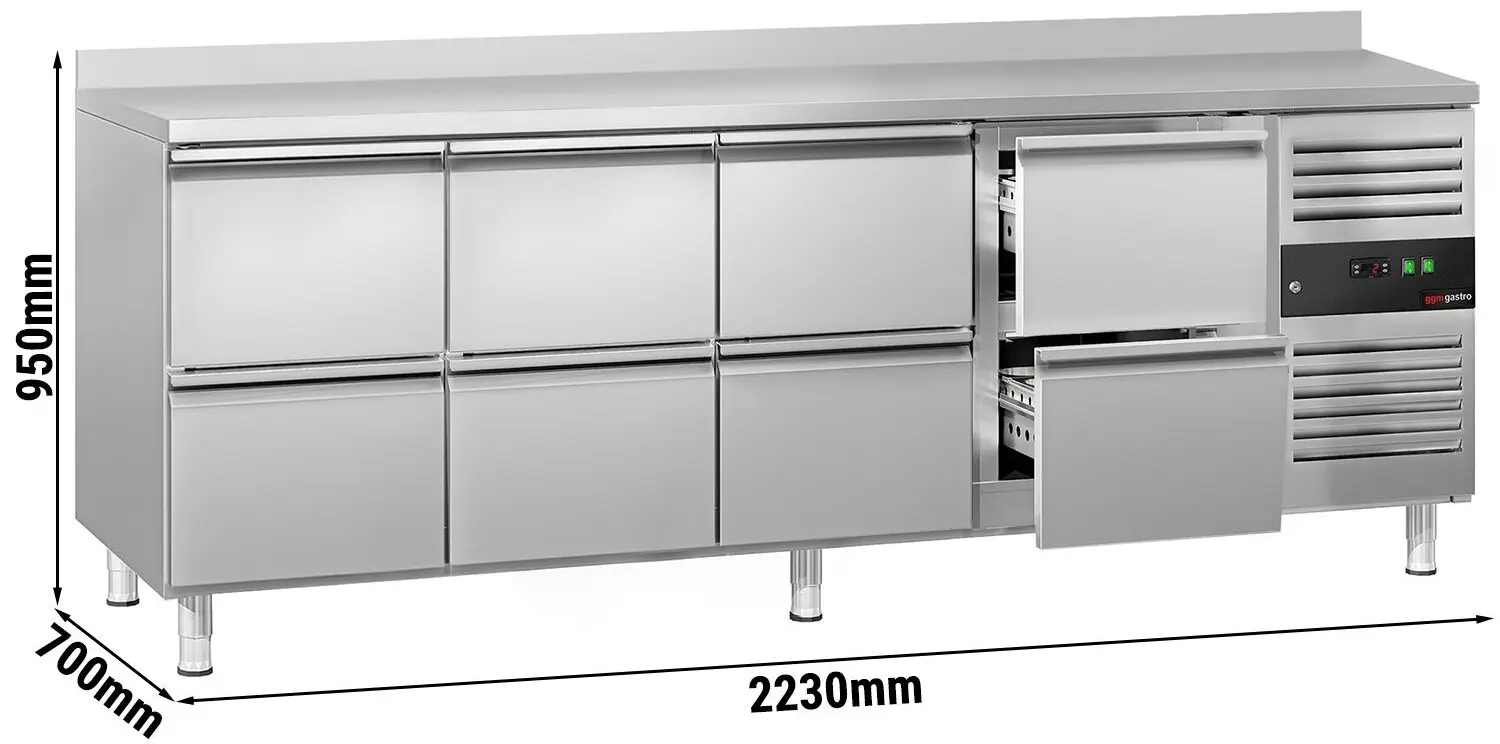 Masa frigorifica GGM Gastro KTJ227AND8 (Inox) - 9