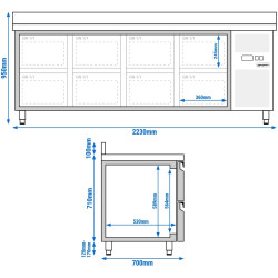 Masa frigorifica GGM Gastro KTJ227AND8 (Inox) Thumb
