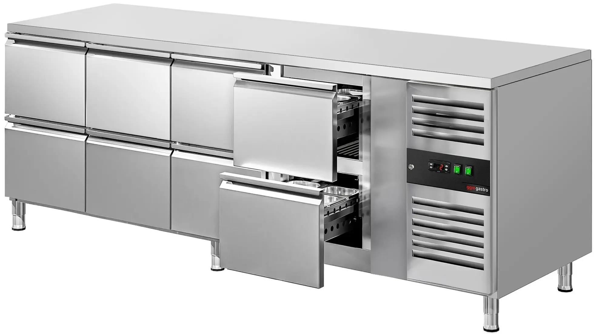 Холодильный стол GGM Gastro KTJ227ND8 (Inox) - 4
