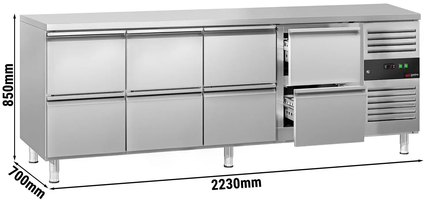 Холодильный стол GGM Gastro KTJ227ND8 (Inox) - 9