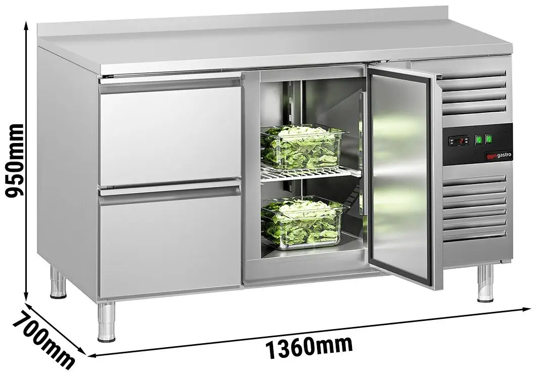 Masa frigorifica GGM Gastro KTS147AND#1T#2S (Inox) - 11