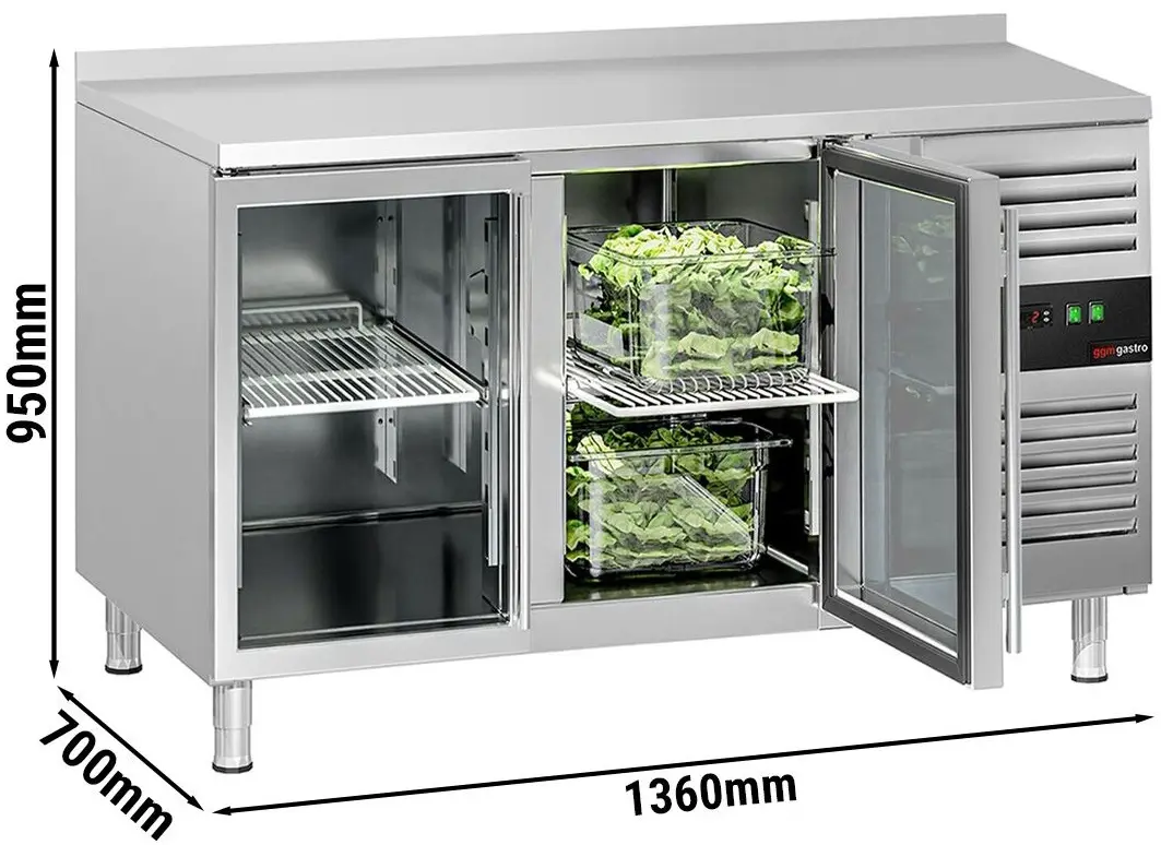 Masa frigorifica GGM Gastro KTS147AND#2G (Inox) - 8
