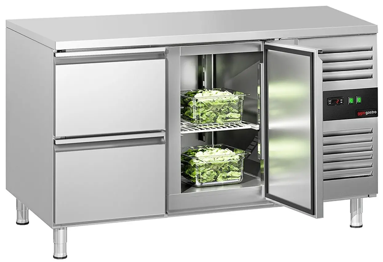 Холодильный стол GGM Gastro KTS147ND#1T#2S (Inox) - 2