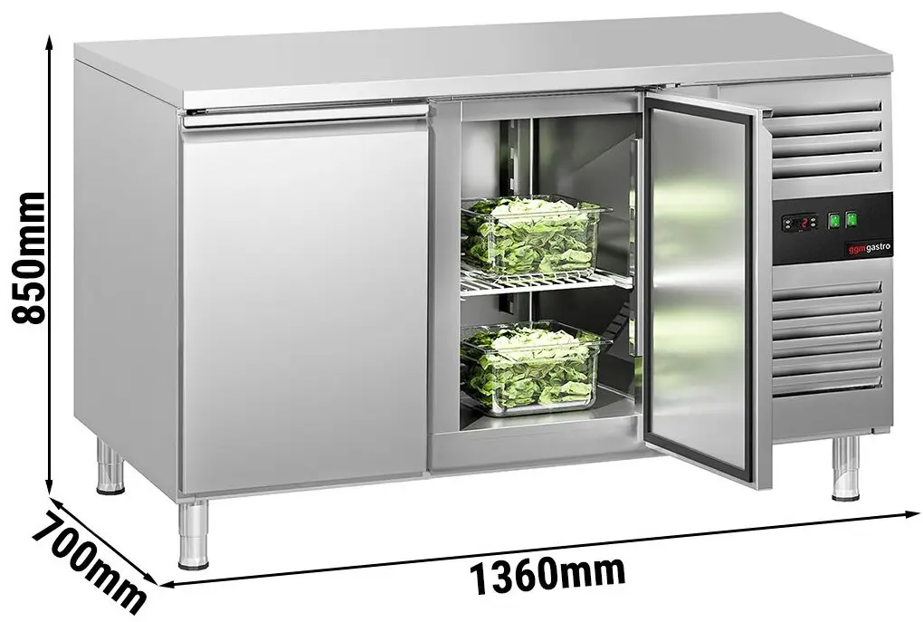 Masa frigorifica GGM Gastro KTS147ND (Inox) - 10