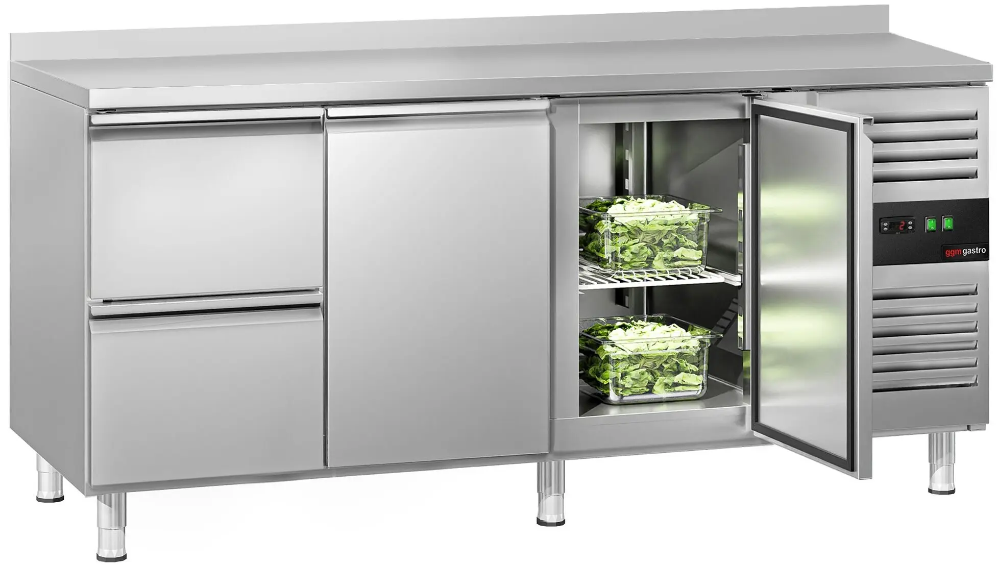 Masa frigorifica GGM Gastro KTS187AND#2T#2S (Inox) - 2