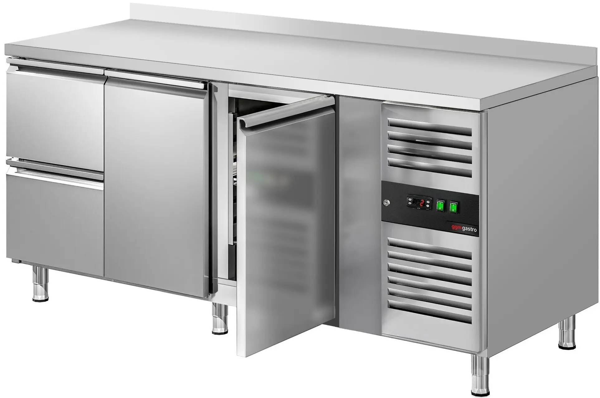 Masa frigorifica GGM Gastro KTS187AND#2T#2S (Inox) - 4
