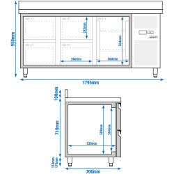 Masa frigorifica GGM Gastro KTS187AND (Inox) Thumb