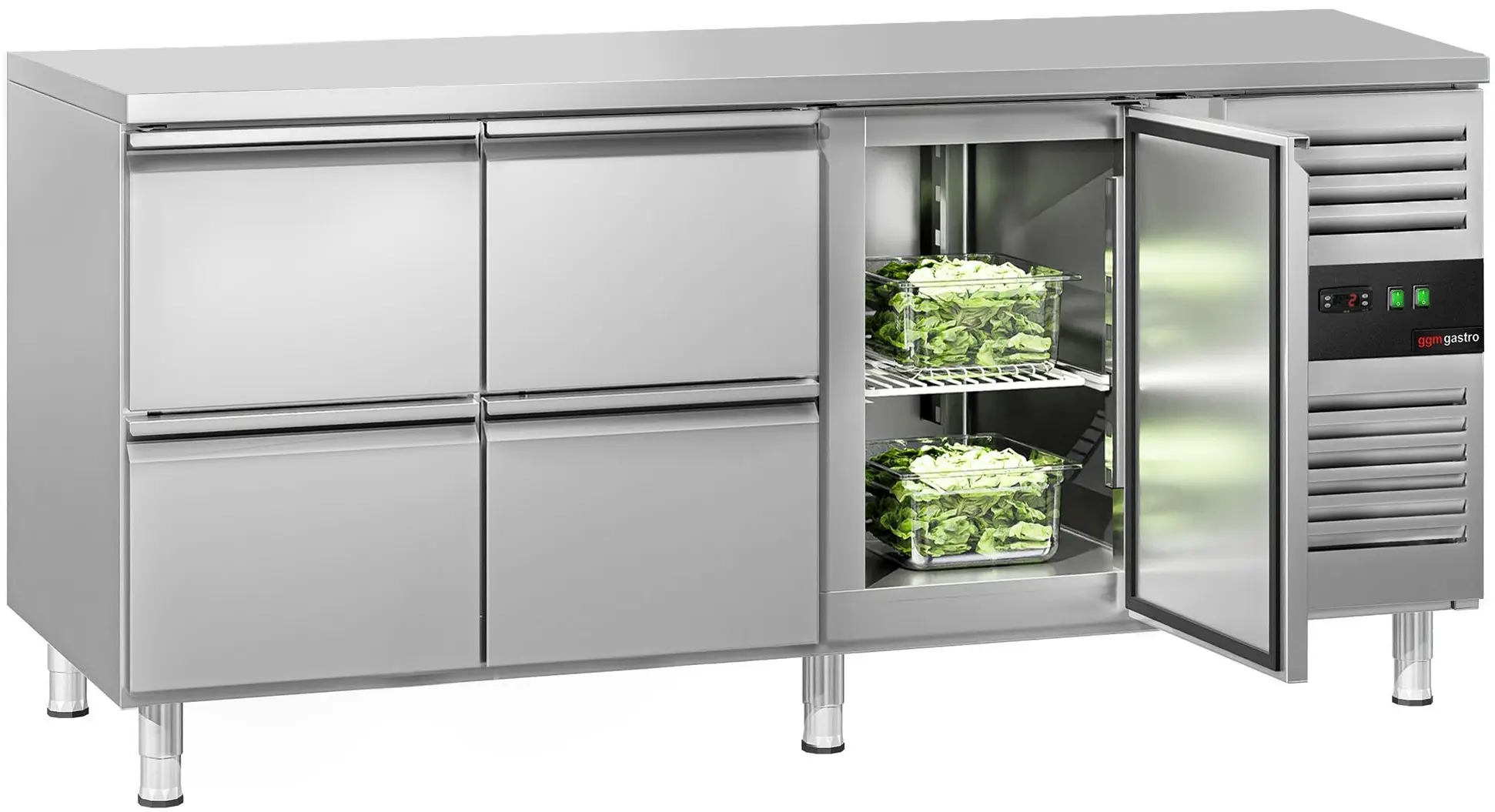 Холодильный стол GGM Gastro KTS187ND#1T#4S (Inox) - 2