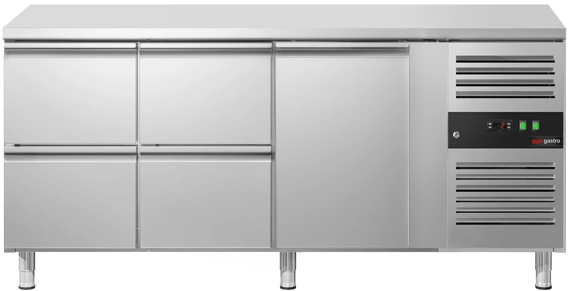 Холодильный стол GGM Gastro KTS187ND#1T#4S (Inox) - 3