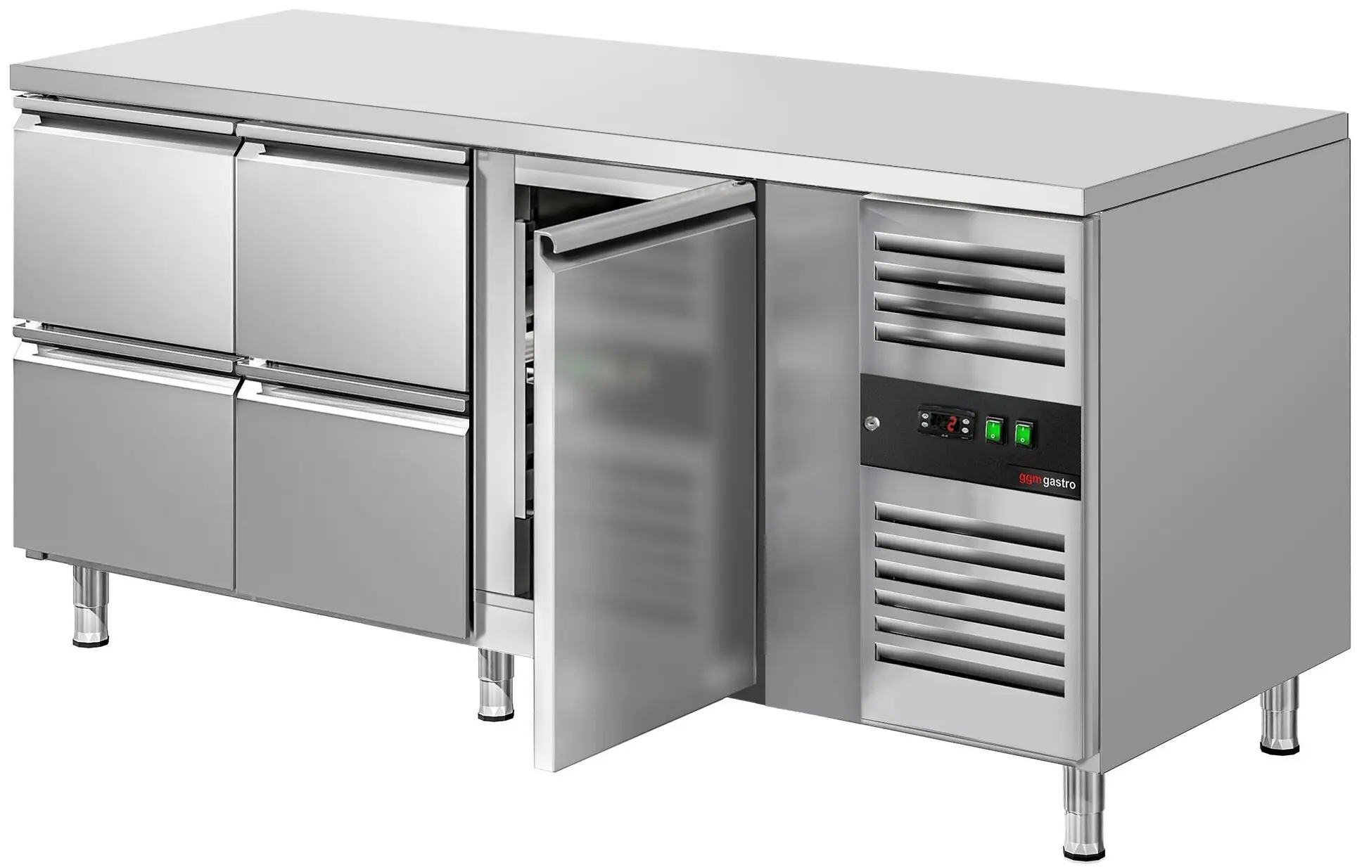 Холодильный стол GGM Gastro KTS187ND#1T#4S (Inox) - 4
