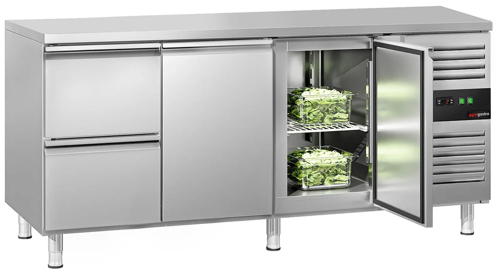 Холодильный стол GGM Gastro KTS187ND#2T#2S (Inox) - 2