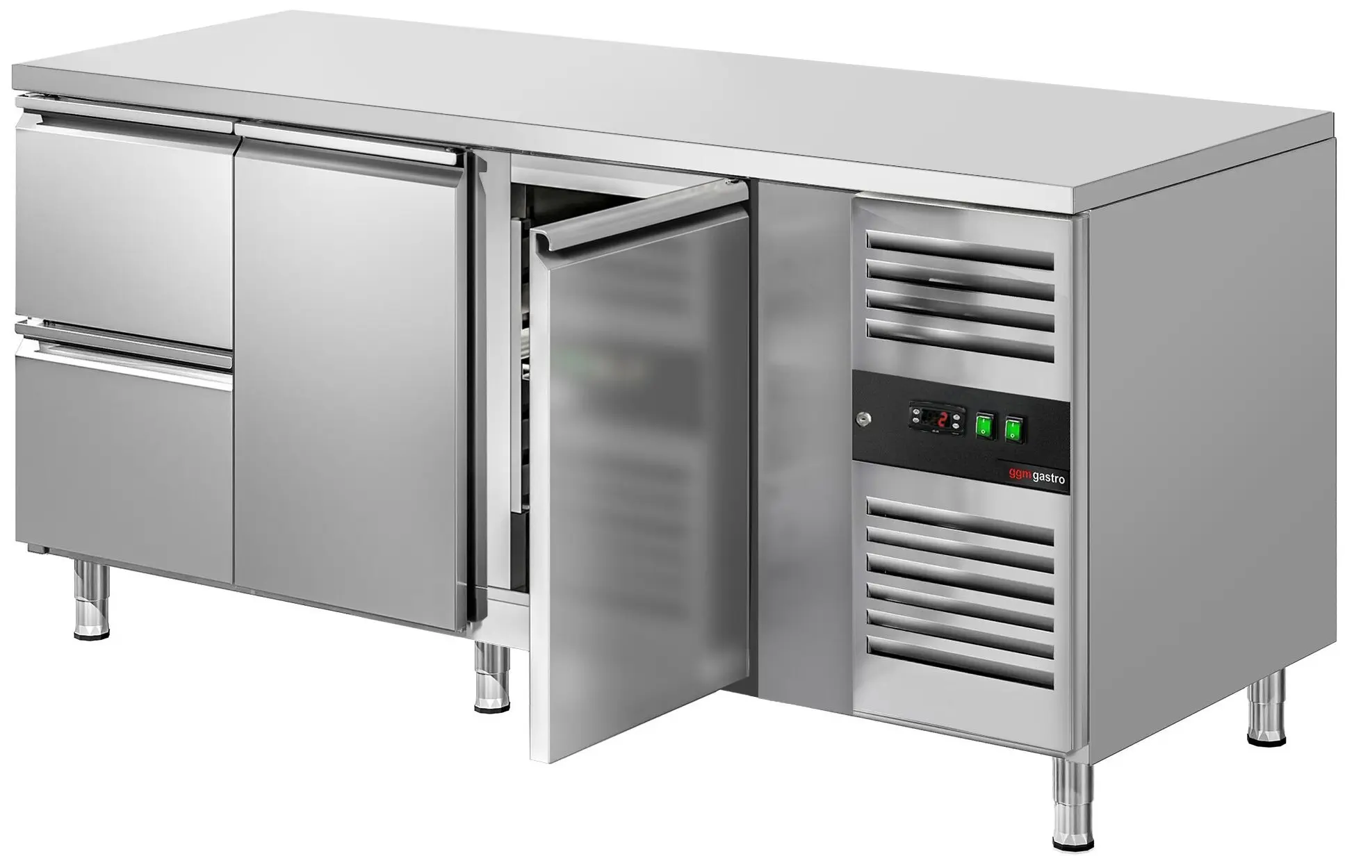Холодильный стол GGM Gastro KTS187ND#2T#2S (Inox) - 4