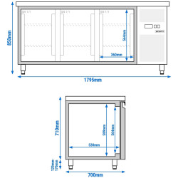 Masa frigorifica GGM Gastro KTS187ND (Inox) Thumb