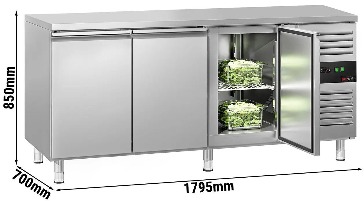 Masa frigorifica GGM Gastro KTS187ND (Inox) - 10