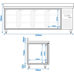 Masa frigorifica GGM Gastro KTS227AND (Inox) Thumb