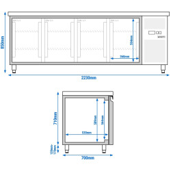 Masa frigorifica GGM Gastro KTS227ND (Inox) Thumb