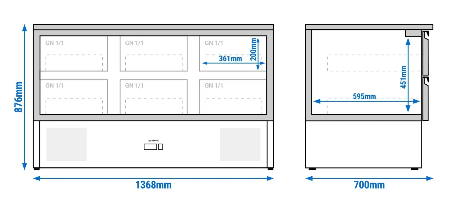 Masa frigorifica GGM Gastro SAG147E6ND (Inox) - 11