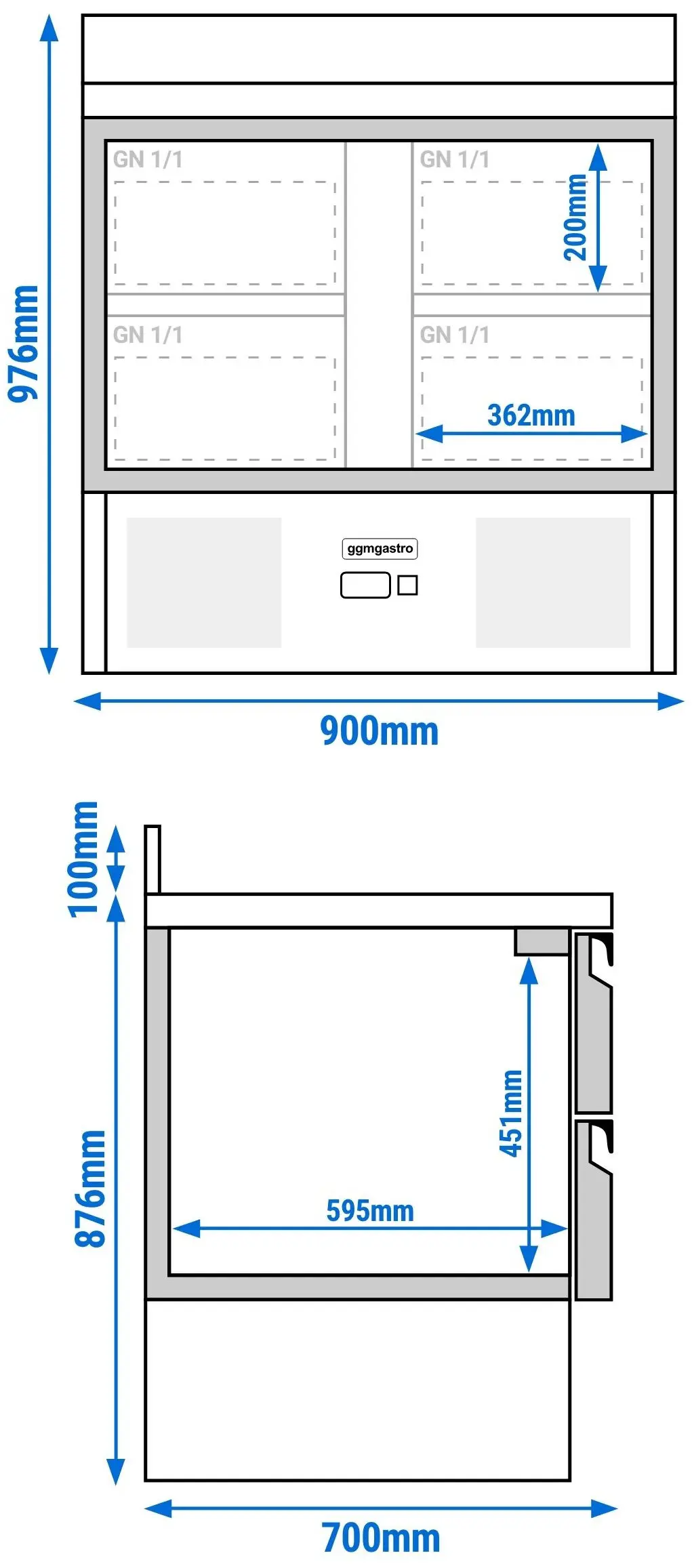 Холодильный стол GGM Gastro SAG97E4AND (Inox) - 11