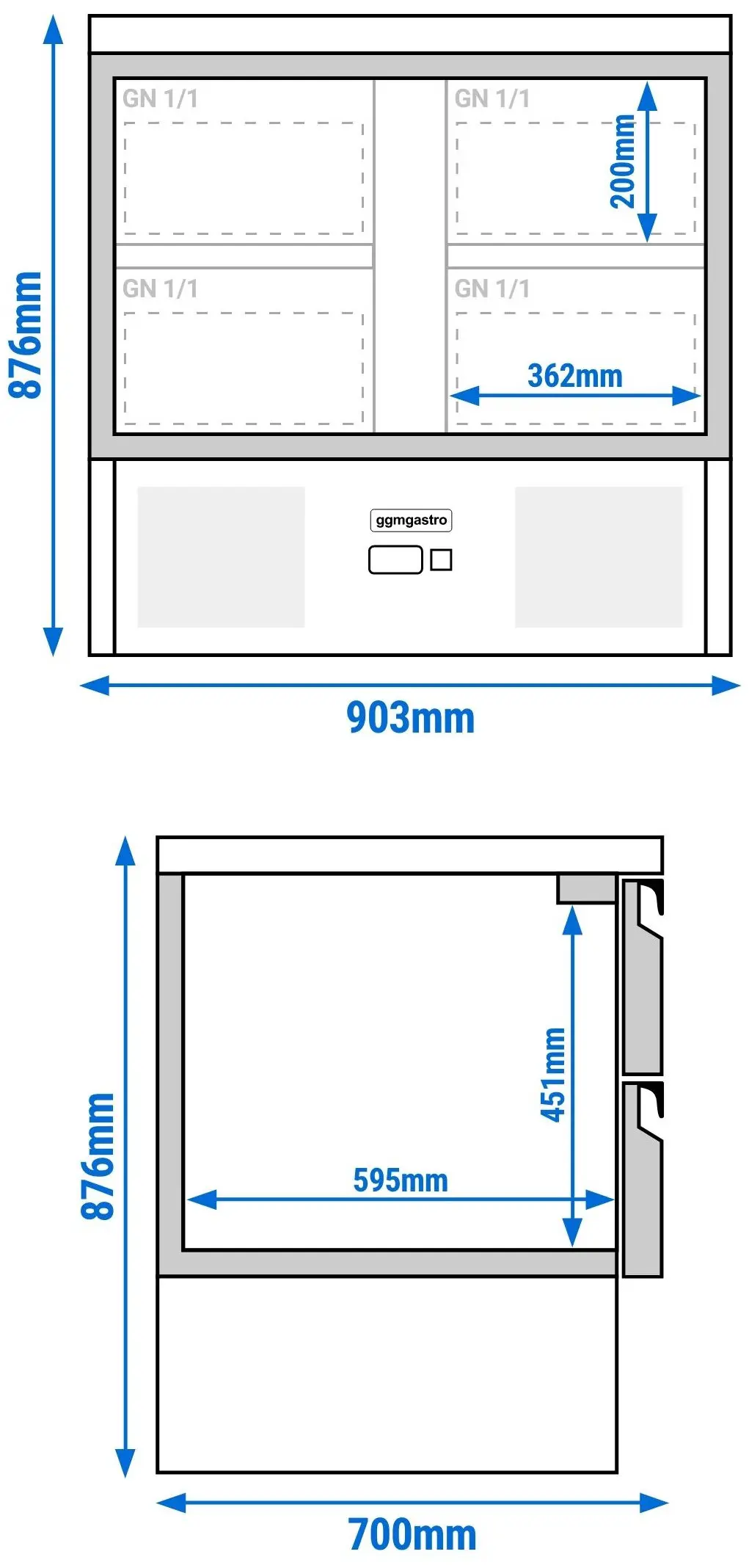 Холодильный стол GGM Gastro SAG97E4ND (Inox) - 10