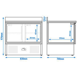 Masa frigorifica GGM Gastro SAG97EAND#2GT (Inox) Thumb