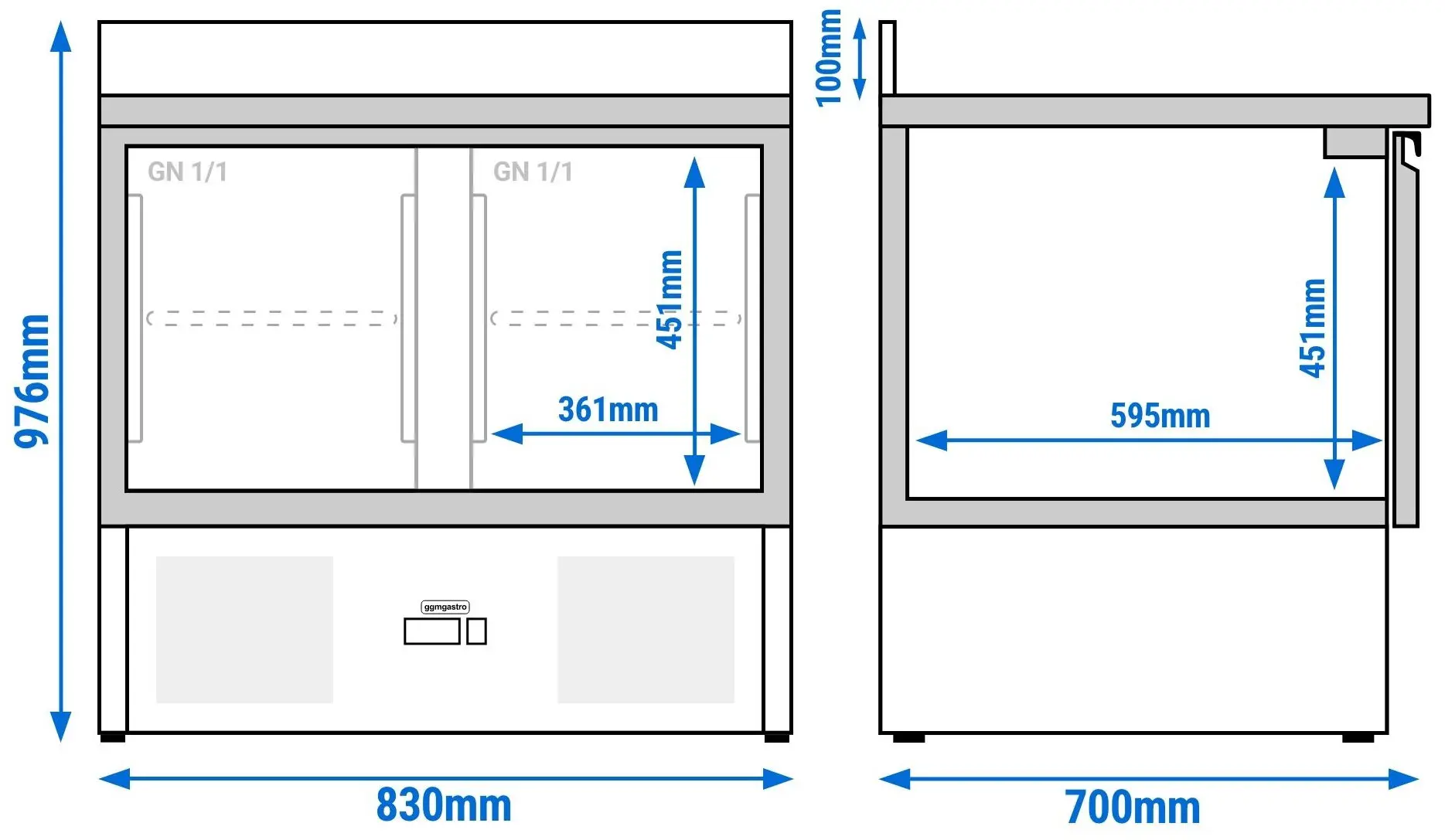 Masa frigorifica GGM Gastro SAG97EAND#2GT (Inox) - 9
