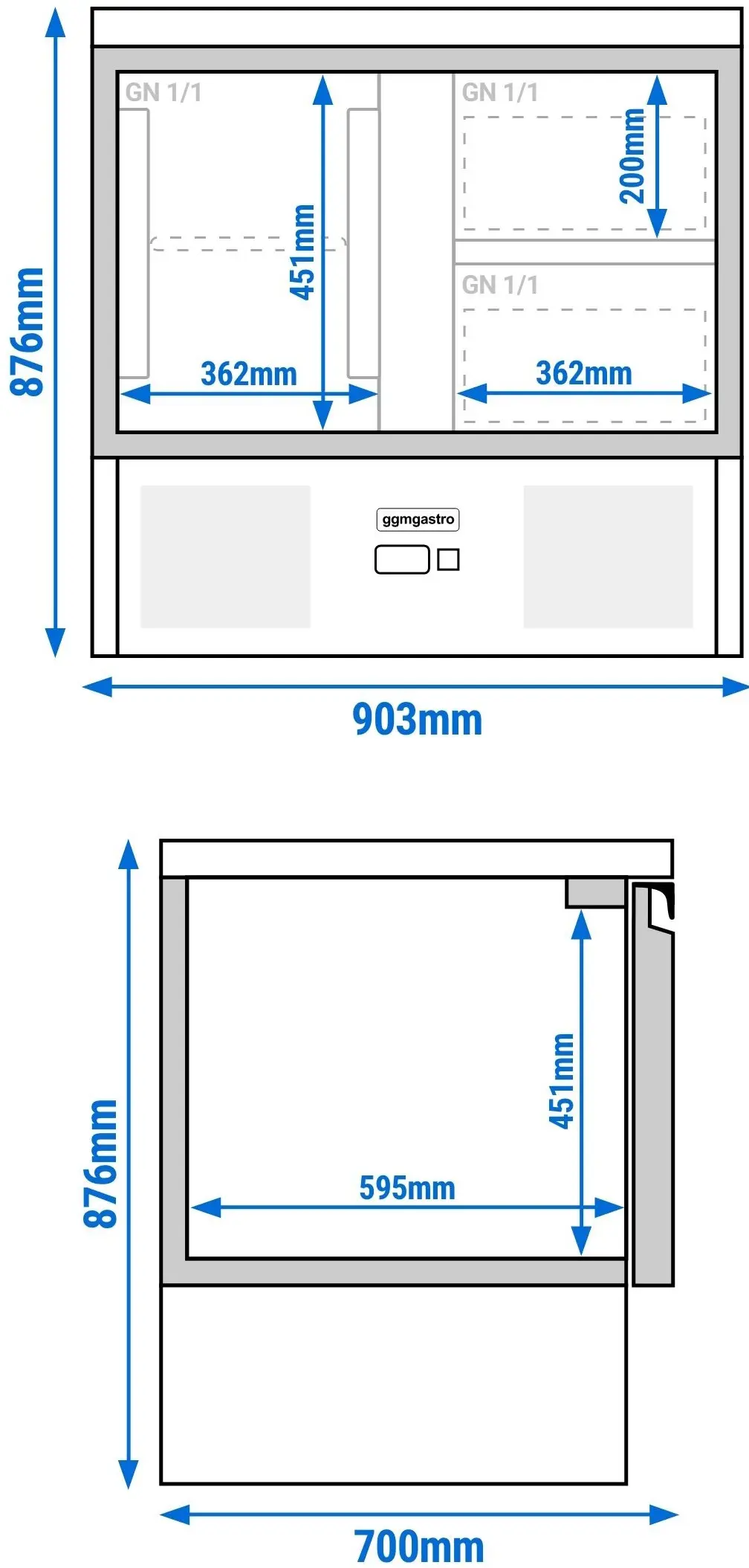 Masa frigorifica GGM Gastro SAG97END#1T#SBG1212#07 (Inox) - 12